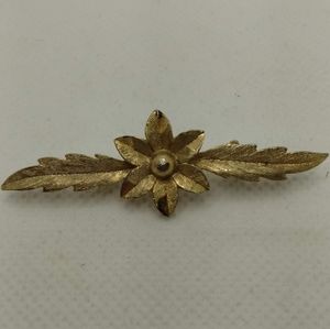 Signed Mamselle Goldtone Floral Brooch, Vintage, Retro, Estate, Costume Jewelry
